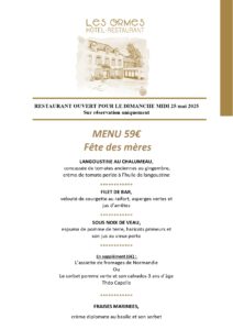 menu fete des meres